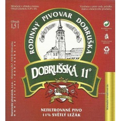Dobruška - Pivovar Dobruška - Dobrušská 11 nefiltrované pivo světlý ležák