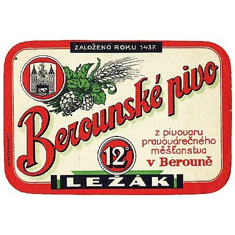 Beroun - Pivovar pravovarečného měšťanstva v Berouně - ležák 12